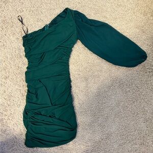 Green hello molly one sleeve dress